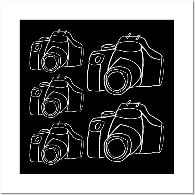 Camera Camera Pattern Wall Art by badlydrawnbabe